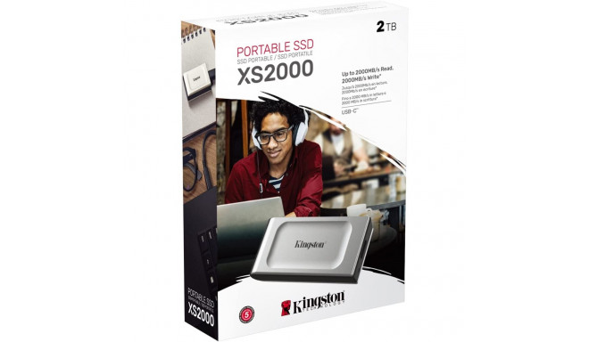 XS2000 Portable SSD 2 TB, Externe SSD (silber/schwarz, USB-C 3.2 Gen 2x2 (20 Gbit/s))