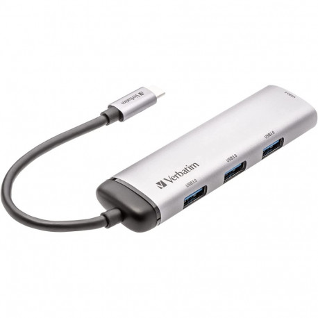 USB-C mitmeportiline jaotur 4xUSB 3.2, hõbedane