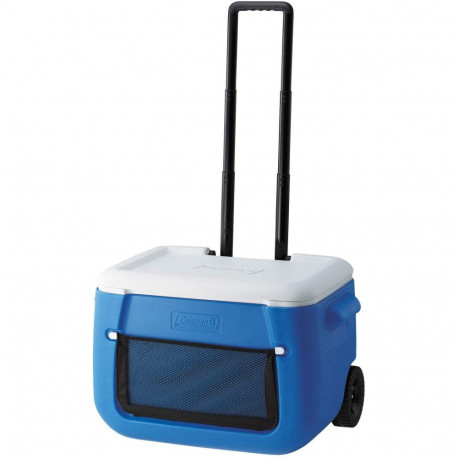 50QT Poly-lite Wheeled Mesh Kühlbox (blau/weiß)