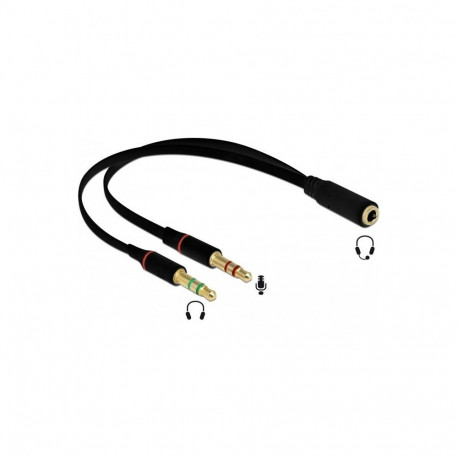 DeLOCK 1x3,5 Klink.b> 2x3,5 3pin Klink.s - headset adapter