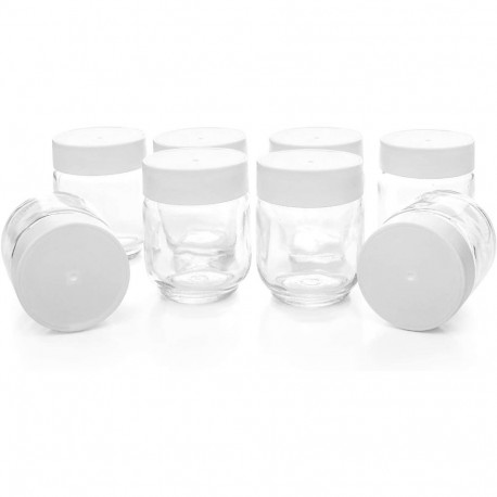 Joghurtbereiter-Ersatzgläser-Set JG 8 (transparent/weiß, 8-teilig)