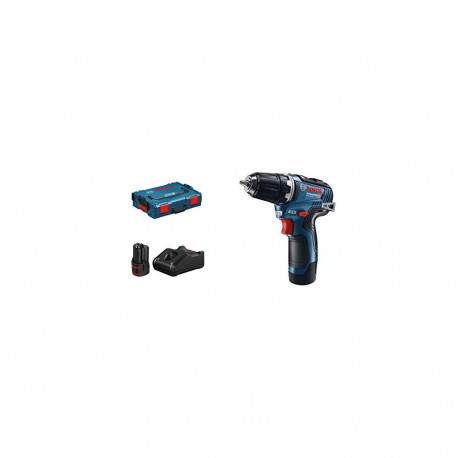Bosch cordless drill GSR 12V-35 Professional, 12Volt (blue / black, L-BOXX, 2x Li-ion battery 3.0Ah)