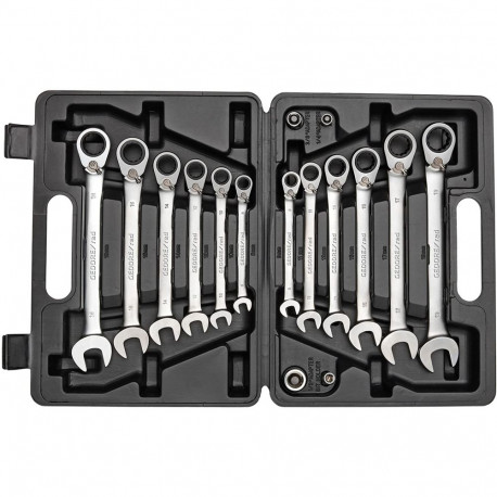 Gedore Red ring ratchet open ended spanner set, 16-piece, wrench (chrome, SW 8 - 19mm)