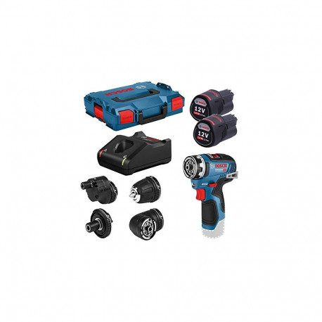 Bosch cordless drill GSR 12V-35 FC Professional, 12V (blue / black, 2x Li-ion battery pack 3.0Ah, wi