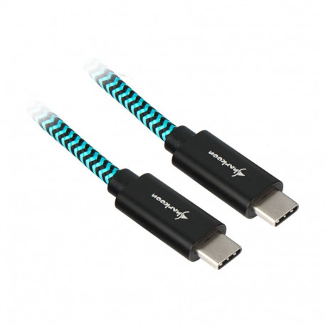 USB-kaabel USB 3.2 Gen 2 USB-C-pistik > USB-C-pistik sukavoodriga 1m, must/helesinine