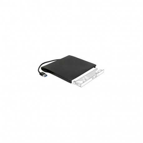 Väline korpus 5.25″ ultraõhukestele 9,5mm SATA-draividele USB Type-A pistik, must