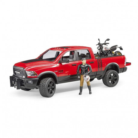 02502 RAM 2500 Power Wagon mit Ducati Desert Sled und Fahrer