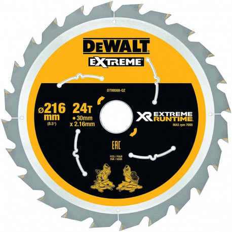 XR EXTREME RUNTIME ketassae tera DT99568 Ø216mm 24Z ava 30mm aku-paneelsaedade jaoks