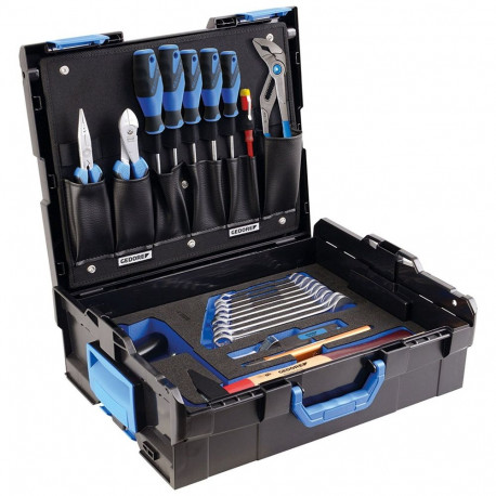 Azubi-Sortiment in L-BOXX 136, 23-teilig (schwarz/blau, inkl. Säge, Zangen, Spannungsprüfer)