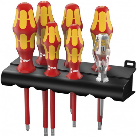 Schraubendreher Satz Kraftform Plus 160i/165i/7 (rot/gelb, mit Lasertip, Spannungsprüfer)