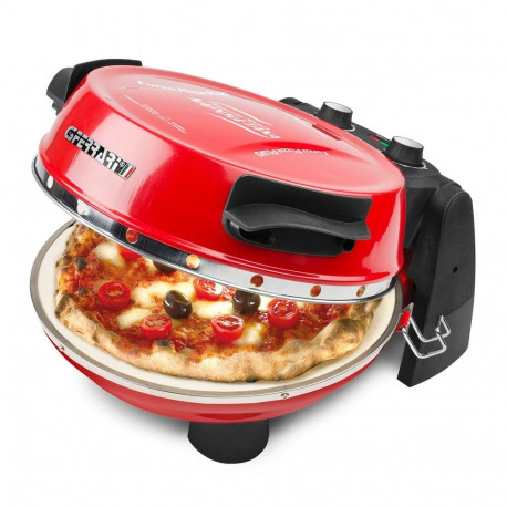 Pizzaofen Napoletana (rot, 1.200 Watt, für Pizza Ø 31cm, 2 Steine)