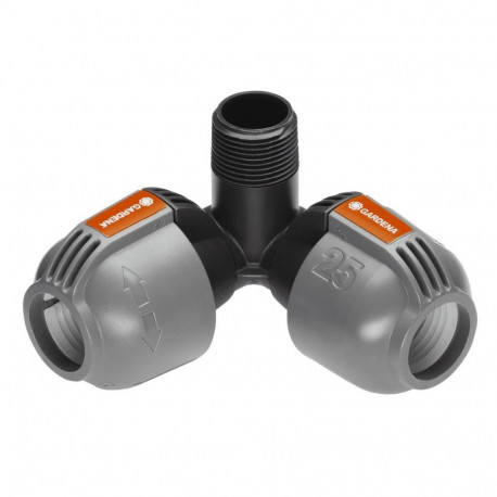 Sprinklersüsteemi küünarliide 2x25mm > 3/4", must/hall