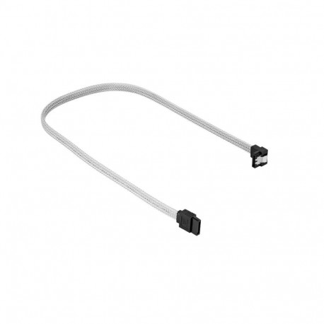 Sata III Kabel 90° sleeve (weiß, 60 cm)