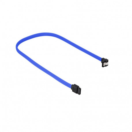 Sata III Kabel 90° sleeve (blau, 45 cm)
