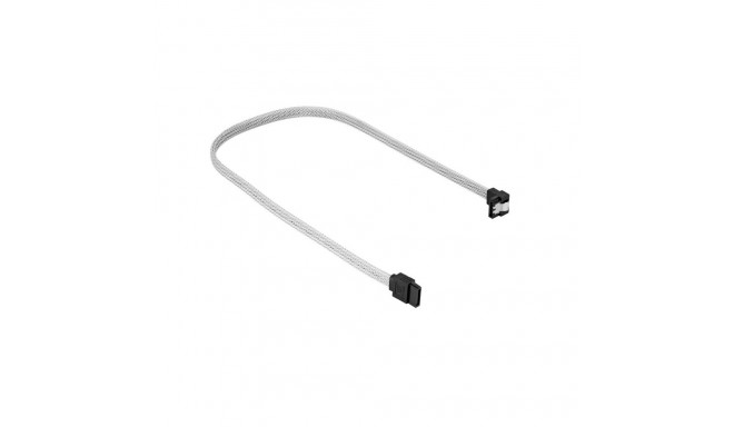 Sata III Kabel 90° sleeve (weiß, 45 cm)