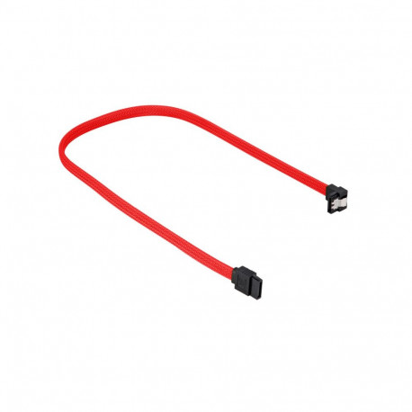 Sata III Kabel 90° sleeve (rot, 45 cm)