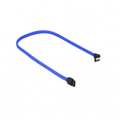 Sata III kaabel 90° varrukaga 30cm, sinine