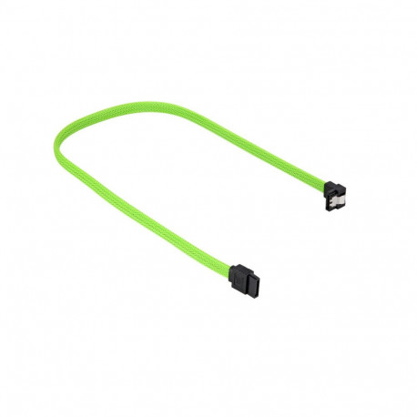 Sata III Kabel 90° sleeve (grün, 30 cm)
