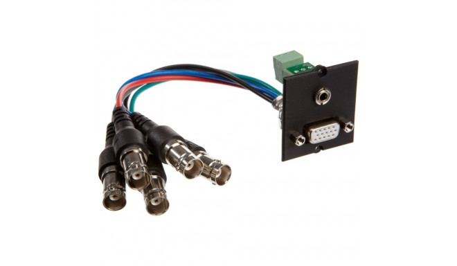 Custom Modul 1x VGA + 1x Stereo (schwarz, für Tischsteckdosen)