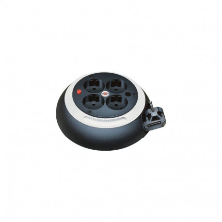 Comfort-Line Mini-Kabeltrommel CL-S 4-fach (schwarz/weiß, 3 Meter)