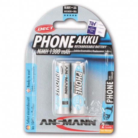 1300mAh DECT (silber, 2x AA (Mignon))