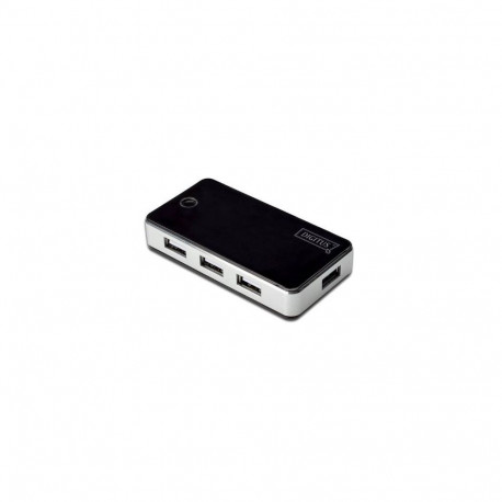 USB 2.0 jaotur 7-Port, must/hõbedane