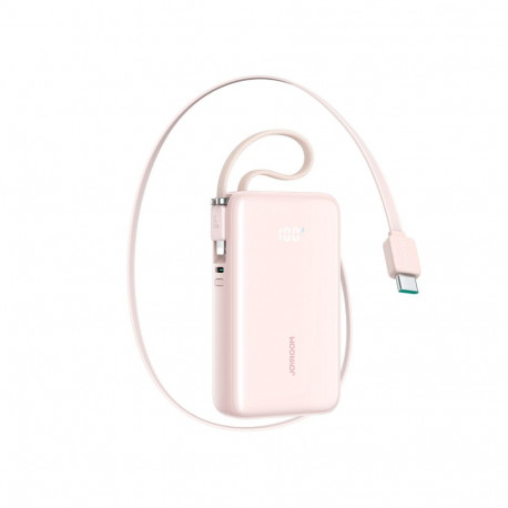 Joyroom JR-PR2L 10000mAh 35W Power Bank with Built-in Retractable USB-C Cable and Lightning Lanyard 
