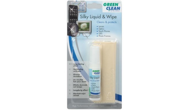 Green Clean tīrīšanas šķīdums un drāna Silky Liquid & Wipe LC-1000