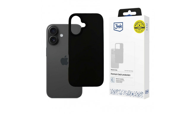 3mk Silicone Case for iPhone 16 Plus - Black