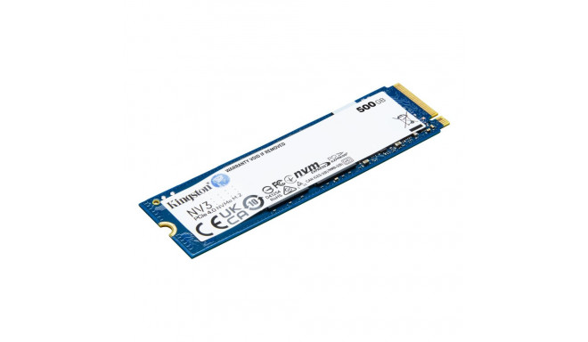 SSD|KINGSTON|NV3|500GB|M.2|PCIE|NVMe|3D NAND|Write speed 3000 MBytes/sec|Read speed 5000 MBytes/sec|