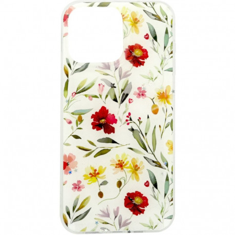 Mobiili tagakaas Setty Galaxy S25 Glow Glam, valged lilled
