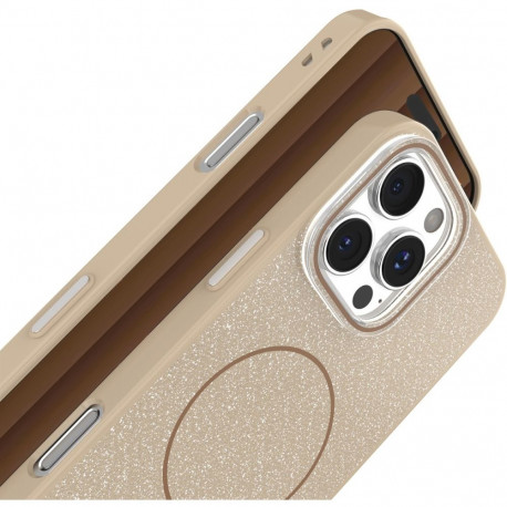 Mobiili tagakaas Setty iPhone 17 Pro Glitter Thin Magsafe, pruun