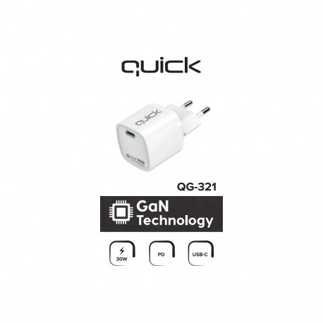 Laadija Quick QG-321 GaN USB-C 30W