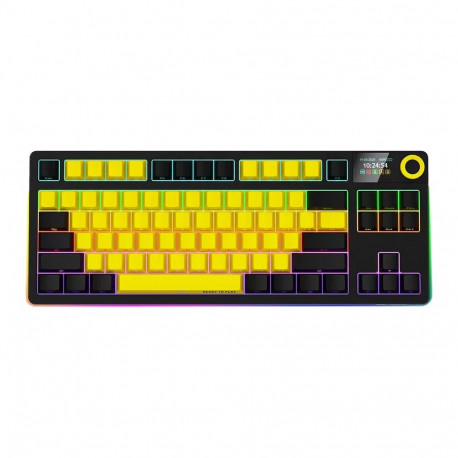 Mänguriklaviatuur Lorgar KBP70TKLW Wireless TKL mech RGB, kollane