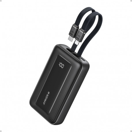 Akupank Anker 10 000mAh, 30W, USB-C + Lightning kaabel, must