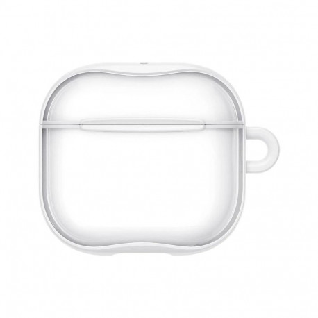 Airpods laadimiskarbiümbris Spigen AirPods 4 Ultra hybrid, valge/läbipaistev