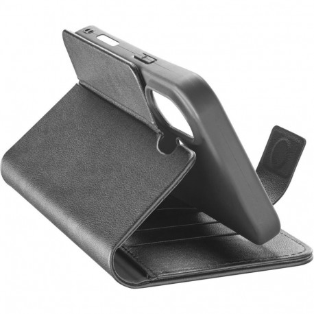 Kaardivahega mobiiliümbris Cellular Line iPhone 16 Wallet Agenda, must