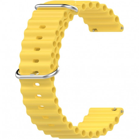 Kellarihm Trendybay Universaalne 20mm, silikoon, aukudega, kollane