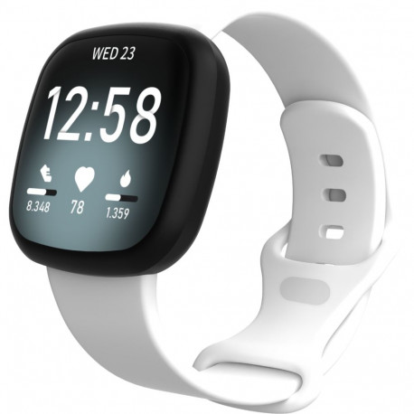 Kellarihm Trendybay Fitbit Versa 3, silikoon, valge