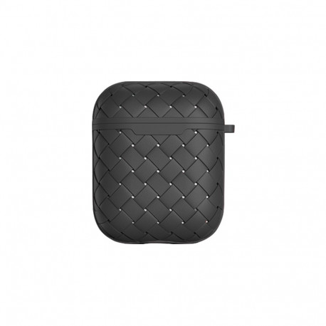 Airpods 1/2 laadimiskarbiümbris Trendybay CBAP57, silikoon, punutud, must