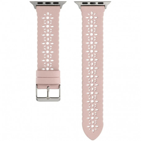 Kellarihm Trendybay Apple Watch 38/40/41/42mm nahk heleroosa lill