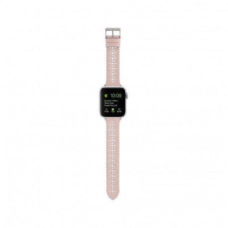 Kellarihm Trendybay Apple Watch 38/40/41/42mm nahk heleroosa lill