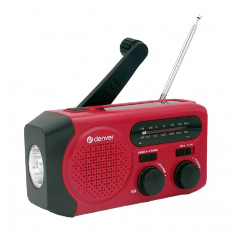 Kaasaskantav raadio Denver SCR-2010, taskulambiga, vändaga