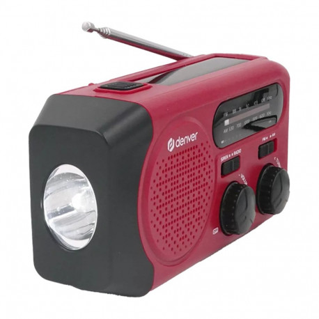 Kaasaskantav raadio Denver SCR-2010, taskulambiga, vändaga