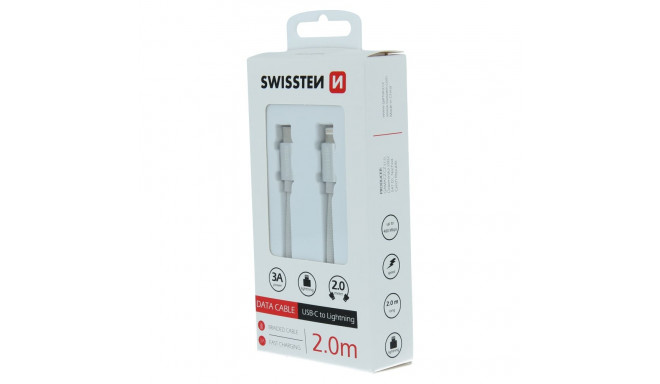 USB kaabel Swissten USB-C - Lightning, 2m, hõbe