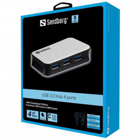 USB jagaja Sandberg USB-A - 4 x USB-A (USB3.0)