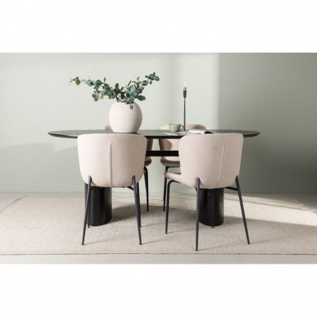 Söögitoa komplekt ISOLDE&MODESTO 4 tooliga