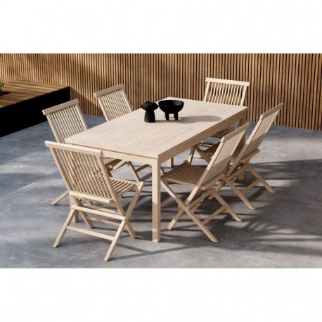 Söögilauakomplekt KENYA 6-kohaline, valge