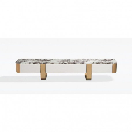 TV-alus STILIG, Off-white/kuldne