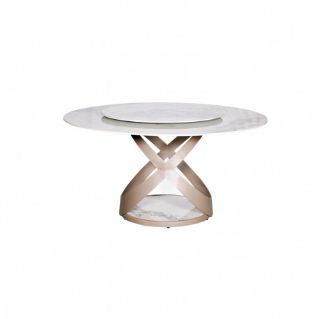 Söögilaud MODIG Ø150cm, roosakuld/valge